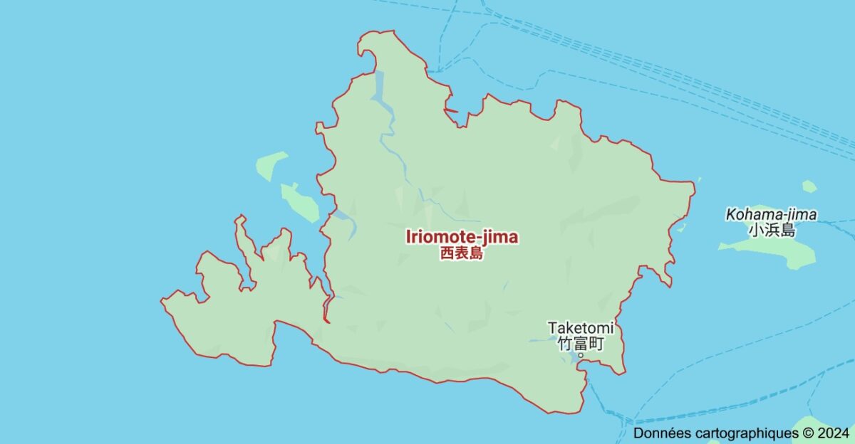 Carte d4iriomote, la ferme est à l'ouest